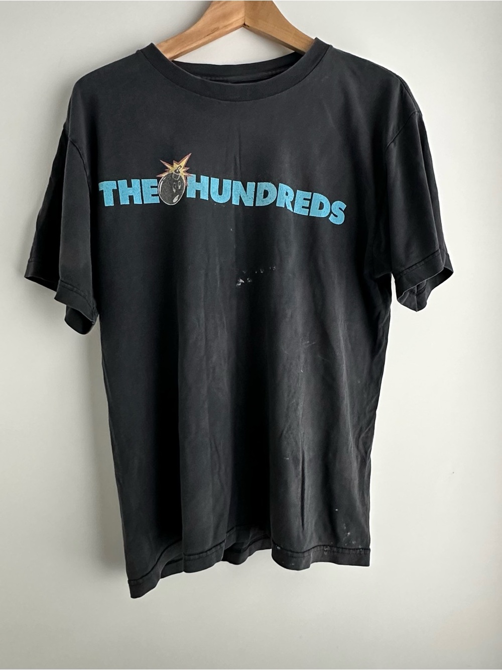 The Hundreds Black Tee with Light Blue Logo